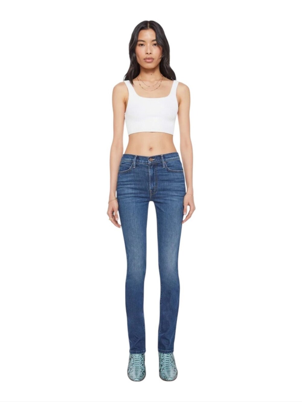MOTHER The Rascal Skimp In Shine On NWT $248 Mid Rise Straight Leg